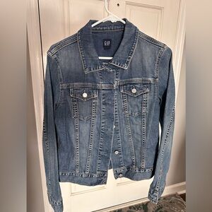 Y2K GAP FITTED JEAN Jacket women’s MEDIUM Jean button also buttons waist vintage